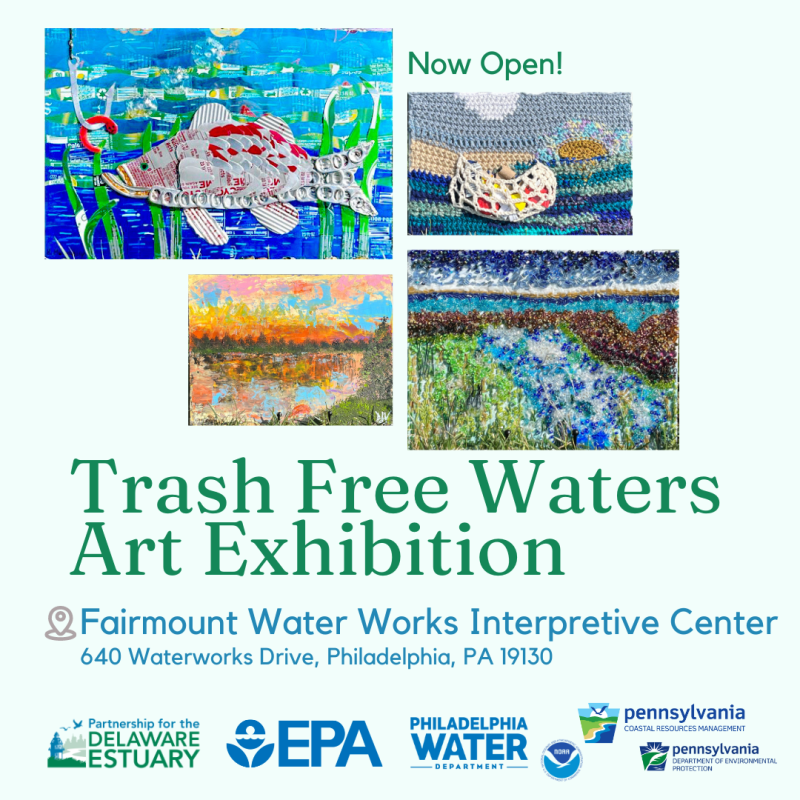 Trash Free Waters Art Exhibition - now open at the Fairmount Water Works Interpretive Center!